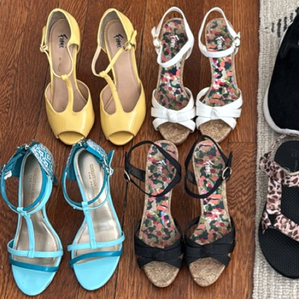 Colorful Fun Set of 4 Sandals / Heels